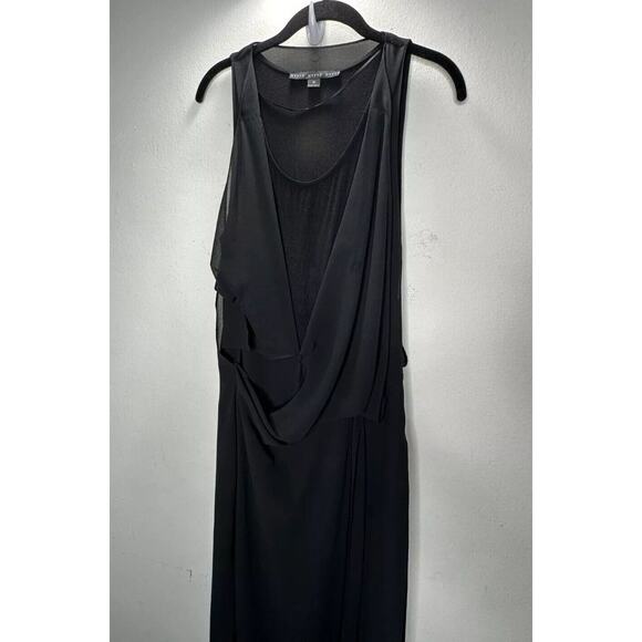 Hyfve Black Draped Sleeveless Faux Wrap Midi Dress Med - Picture 3 of 11
